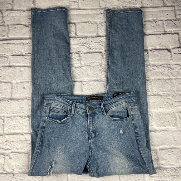 KARDASHIAN PREMIUM DENIM KIM CURVY STRAIGHT LEG RIPPED DISTRESSED JEANS SIZE 8 - Picture 1 of 11